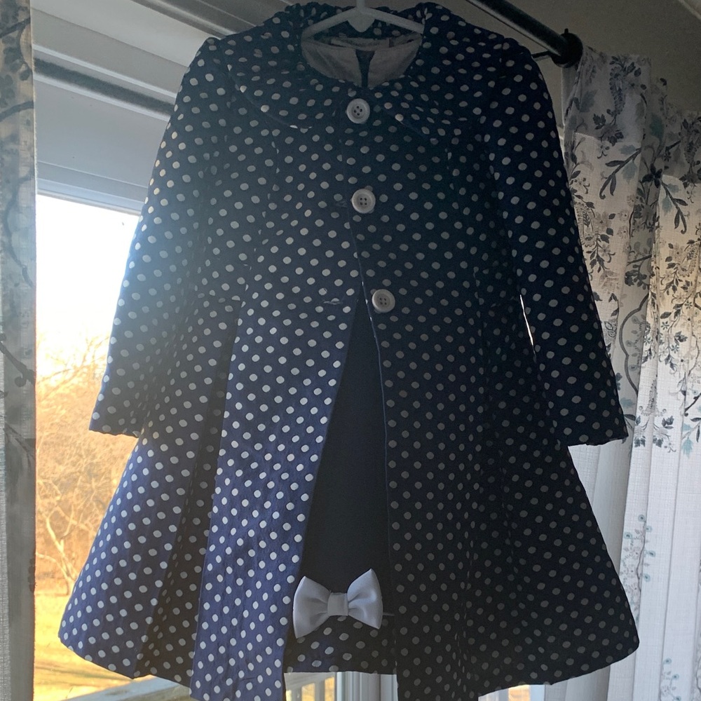 Bonnie Jean Navy Polka Dot Dress Set